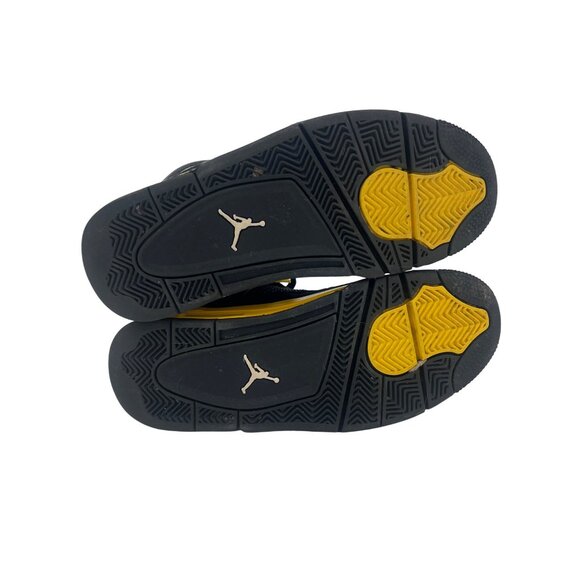 AUTHENTIC Air Jordan 4 Retro Thunder Black & Tour Yellow Sneakers • Women's 8.5 - Picture 8 of 16